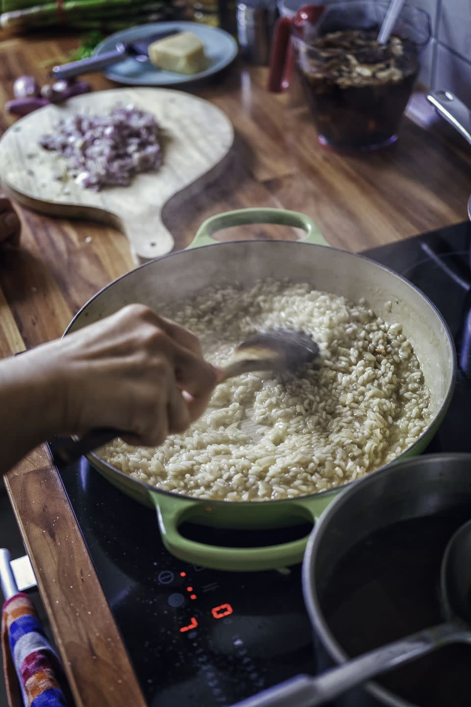 Cook in batches when you can.