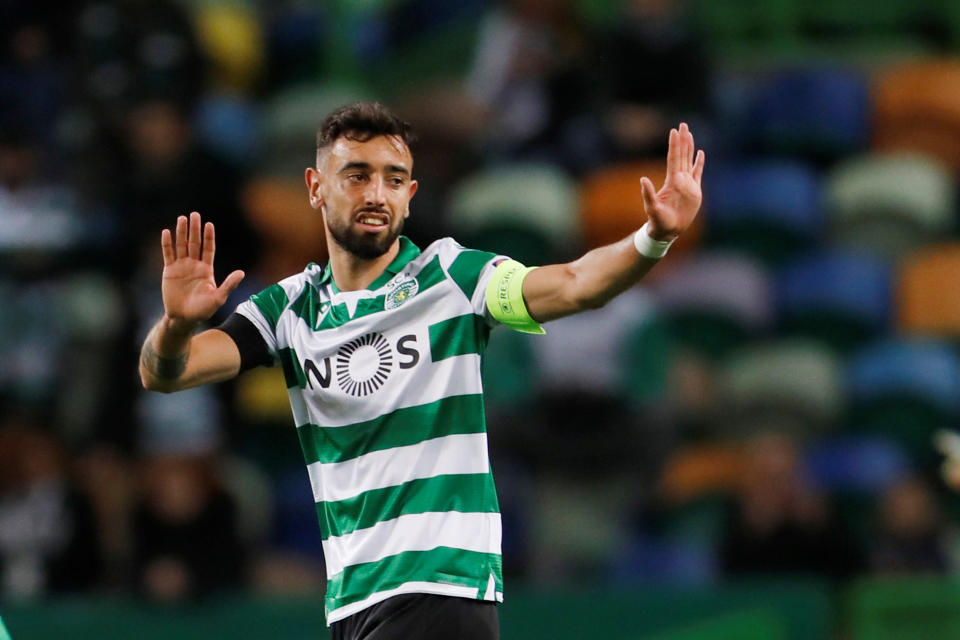 Sporting Lisbon's Bruno Fernandes has reportedly been signed by Manchester United. (REUTERS/Pedro Nunes)