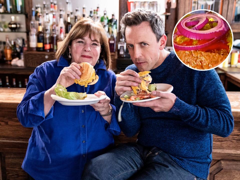 ina garten seth meyers eating hamburgers