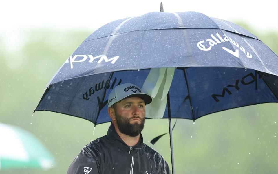 Not his most fun round - Jon Rahm has struggled today - Getty Images/Andrew Reddington