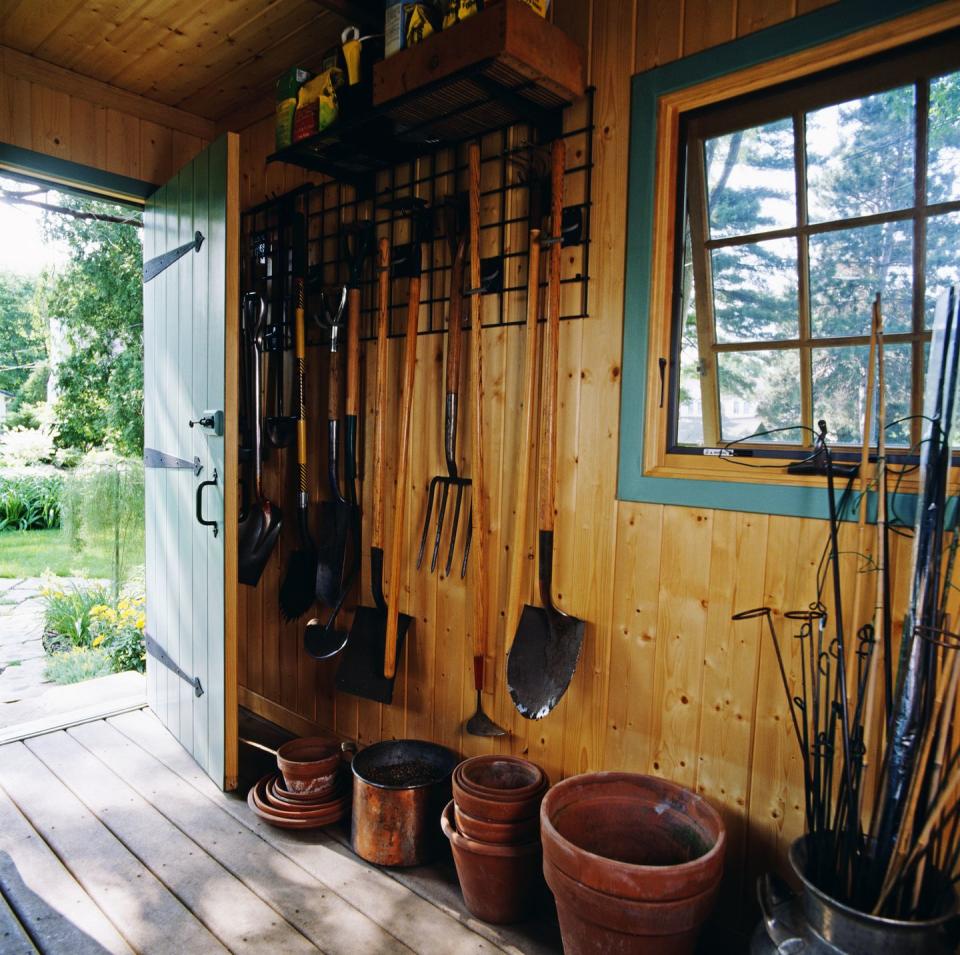 shed organization ideas bucket