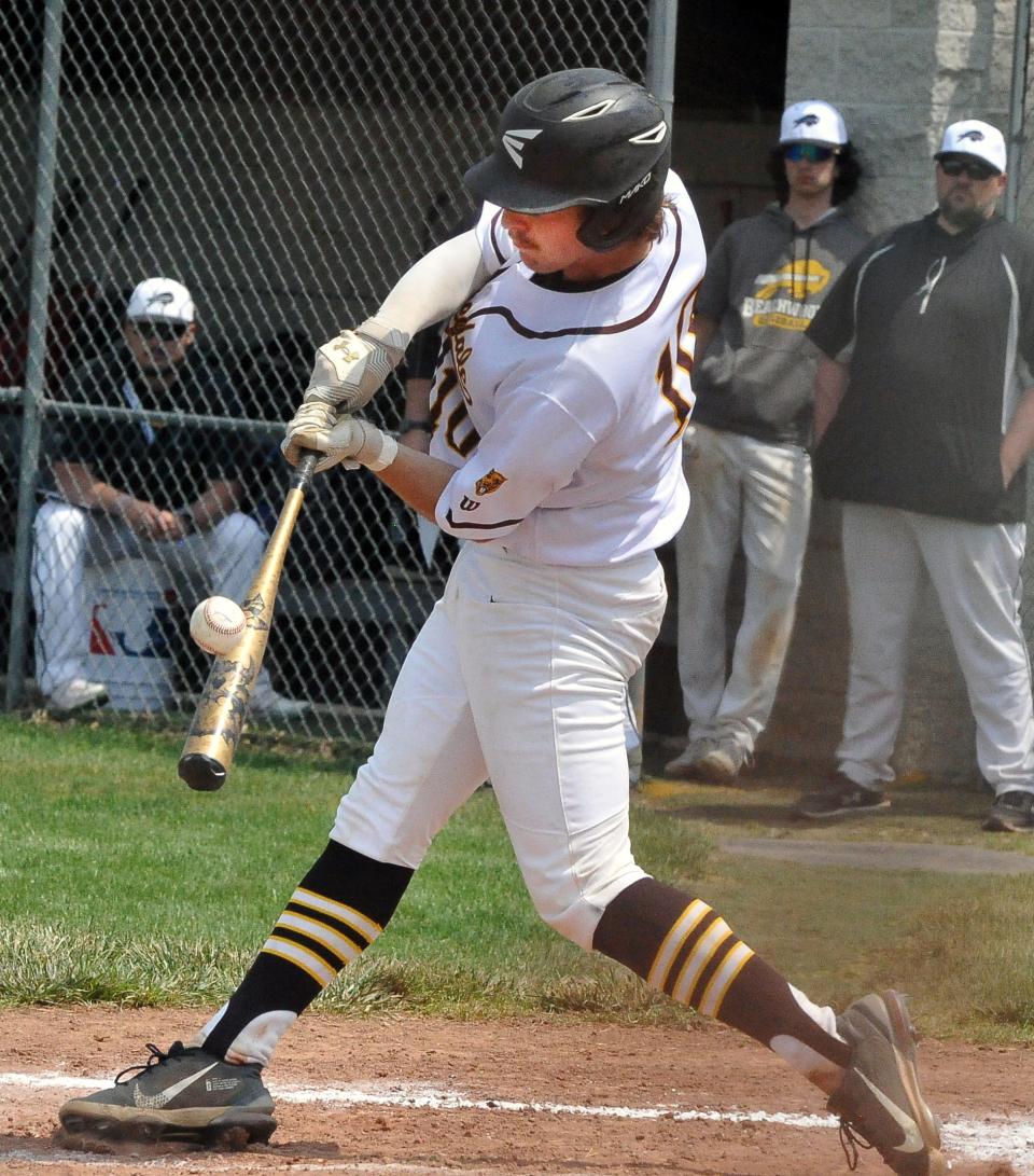 Waynedale batter Tristan Franks gets a piece of this pitch.
