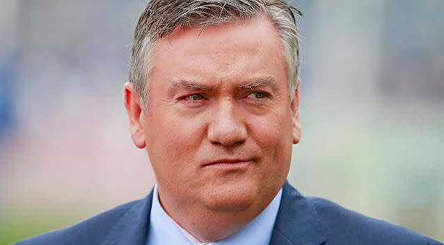 Collingwood president Eddie McGuire said whoever was responsible for the poster should be banned. Photo: 7 News