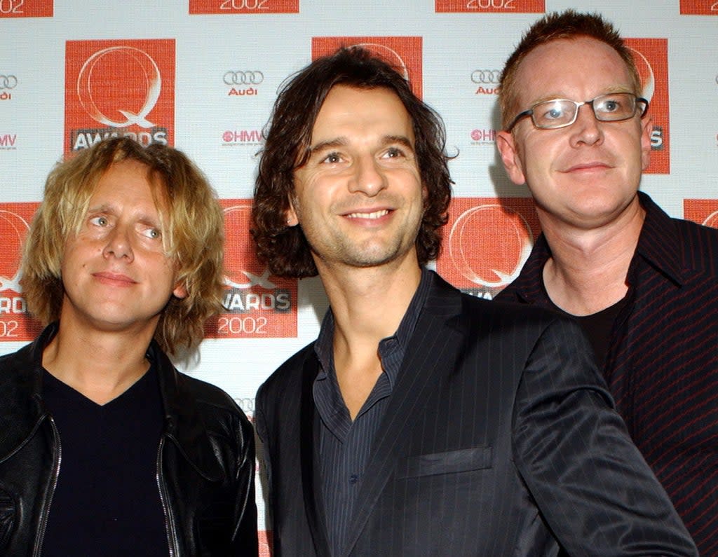 Martin Gore, Dave Gahan and Andy Fletcher of Depeche Mode (PA)