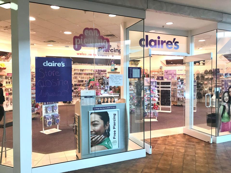 Claire's will close its location in the Marshfield Mall Aug. 20.