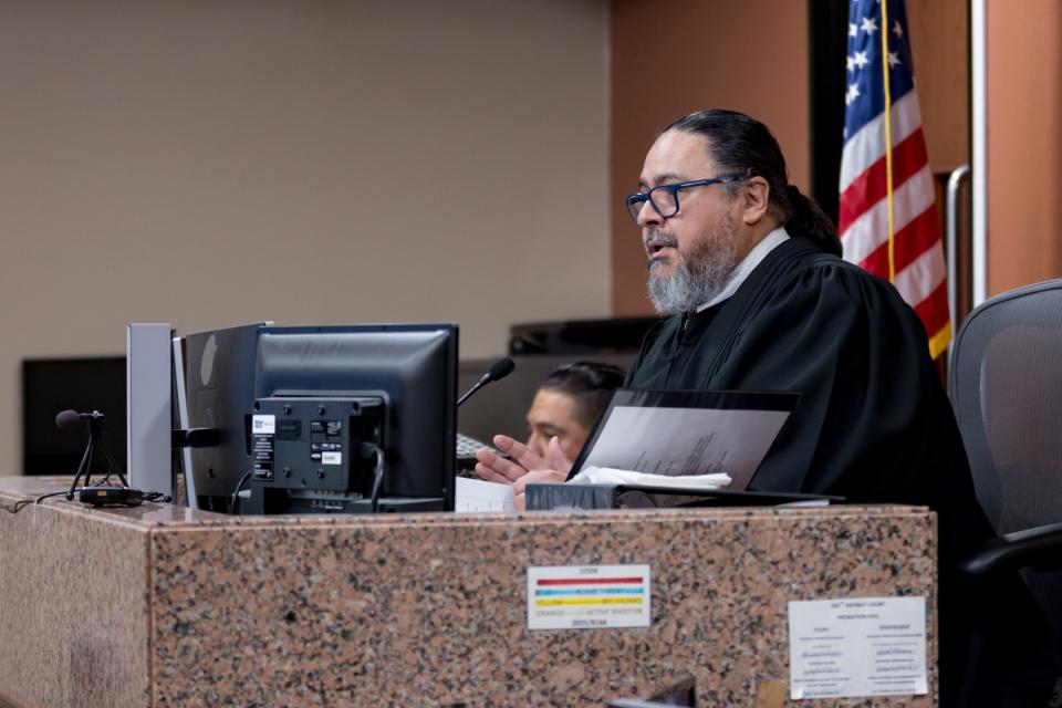 Judge Francisco Dominguez speaks during Thursday's hearing over Annunciation House.