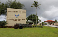 <p>A view of the entrance of U.S. military Andersen Air Force base on the island of Guam, a U.S. Pacific Territory, August 11, 2017. (Erik De Castro/Reuters) </p>
