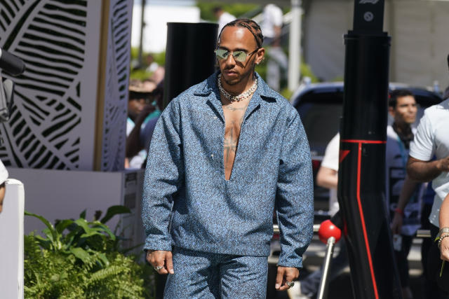 Lewis Hamilton at Louis Vuitton Fashion Show in Paris, France 