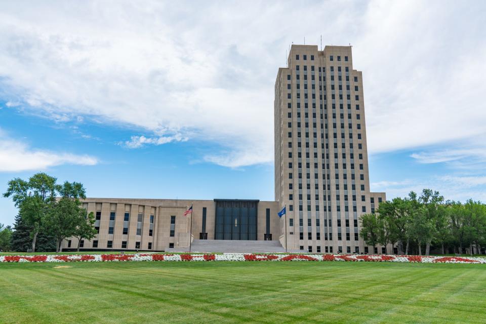 The North Dakota Capitol in Bismarck.