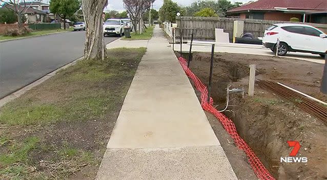 The naturestrip where Mr Savic was accused of trespassing. Picture: 7 News