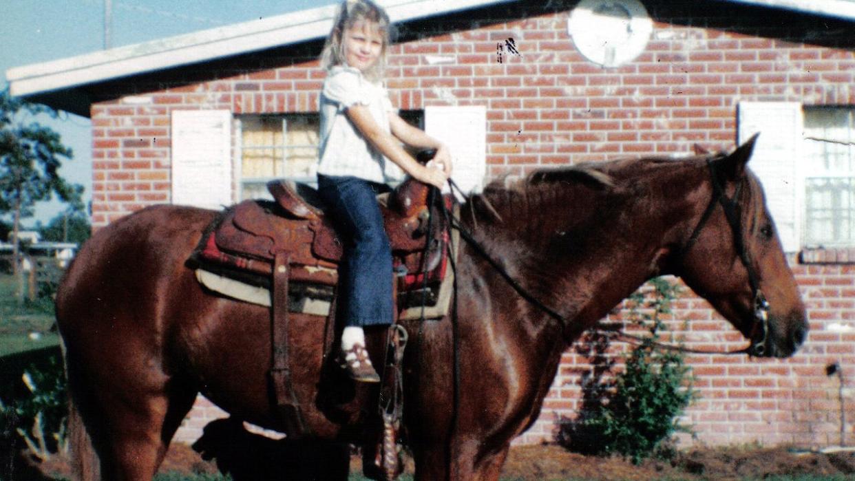 <div>Bonnie stated riding horses shortly after she started walking. Courtesy: Dages family</div>