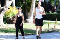 <p>Camila Cabello and Shawn Mendes are spotted out for their daily walk on Sunday in Miami. </p>