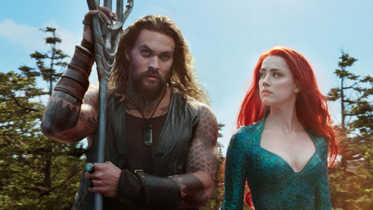 Jason Momoa and Amber Heard in 'Aquaman'. (Credit: DC/Warner Bros)