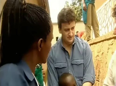 <span class="caption">BBC Africa Editor, Fergal Keane, in a still from the 2001 film about the Rwanda genocide, Hope in Hell.</span> <span class="attribution"><span class="source">Comic Relief</span></span>