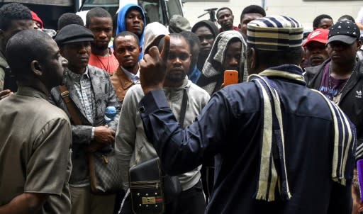 The Nigerian ambassador spoke to stranded Nigerians who camped in front of Nigerian embassy in Moscow