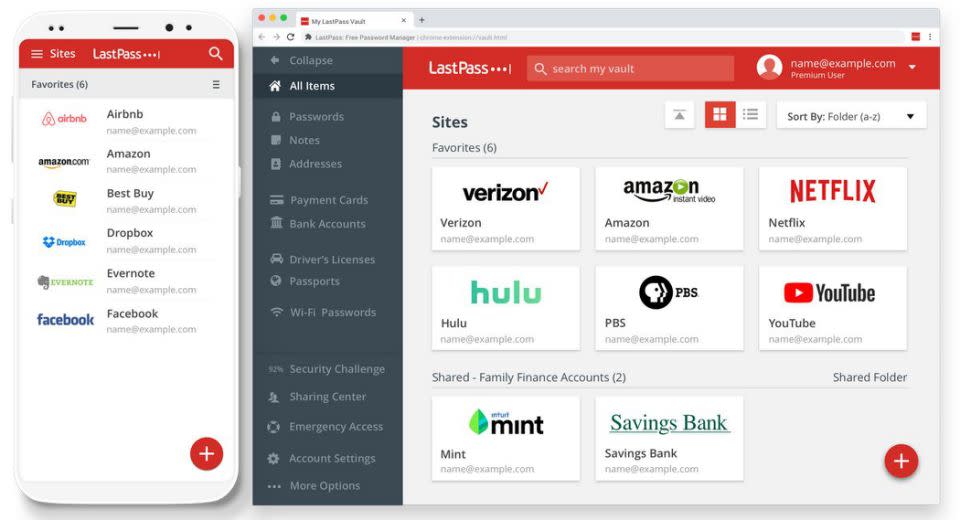 LastPass will give you one master password so you don't have to remember all of your others. (Photo: LastPass)