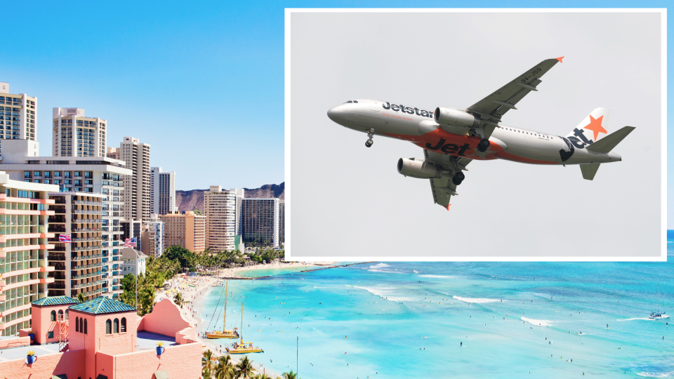 Pictured: Jetstar plane and Hawaii. Images: Getty