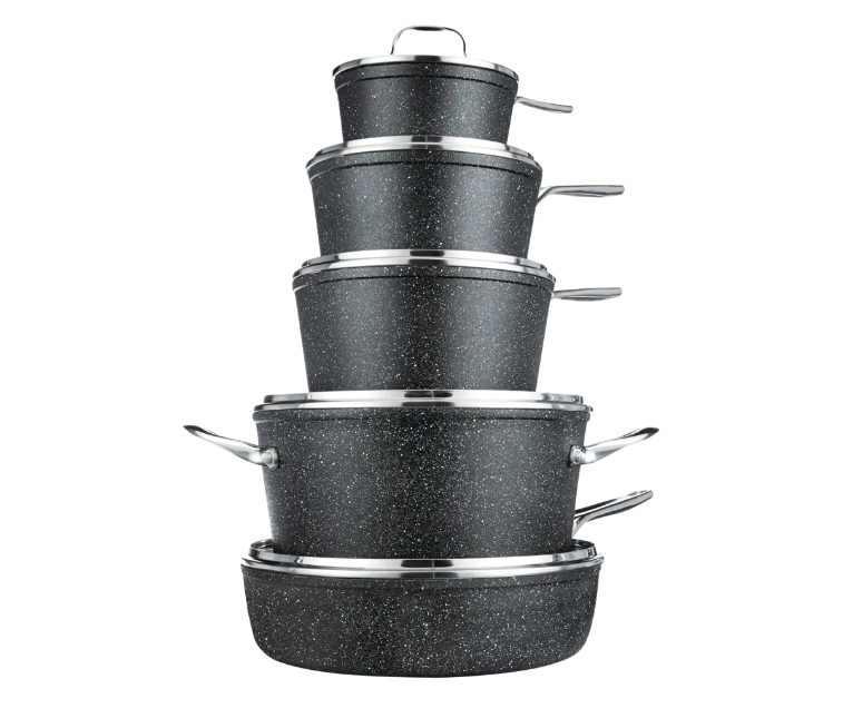 Heritage The Rock Forged Non-Stick Cookware Set. Image via Canadian Tire.