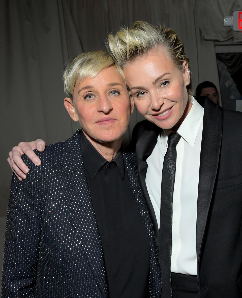 Ellen DeGeneres and Portia de Rossi attend the Netflix 2020 Golden Globes After Party on January 05, 2020 in Los Angeles, California. 