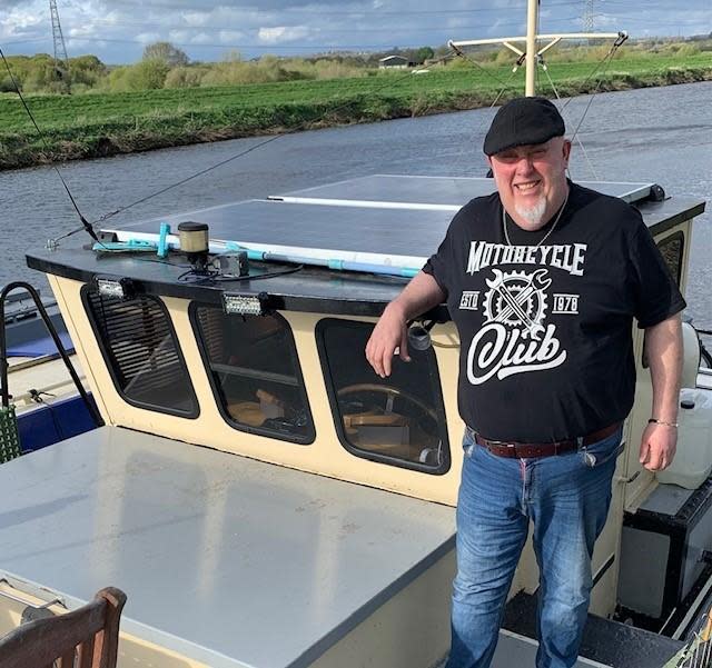 York Press: Jess Fussey above his barge Reklaw, forever a part of York river history