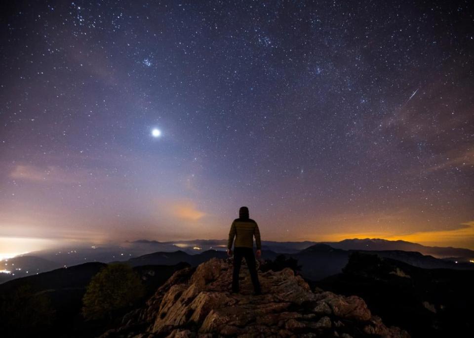 Zodiacal light and night sky.