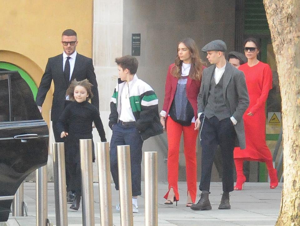 The Beckham family out and about. 
