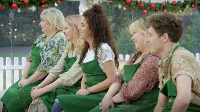 cast of Derry Girls on Bake Off