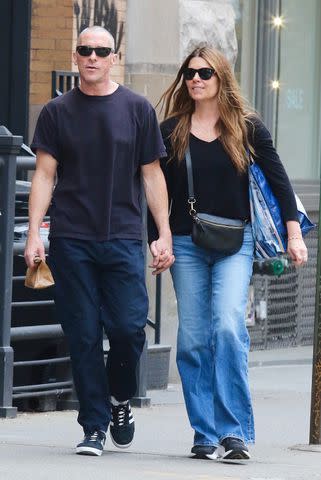 <p>BrosNYC / BACKGRID</p> Christian Bale and wife Sibi Blažić take a walk in New York City on June 2, 2024