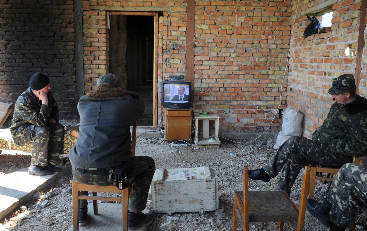 Ukrainian Pilots Watching Putin on TV