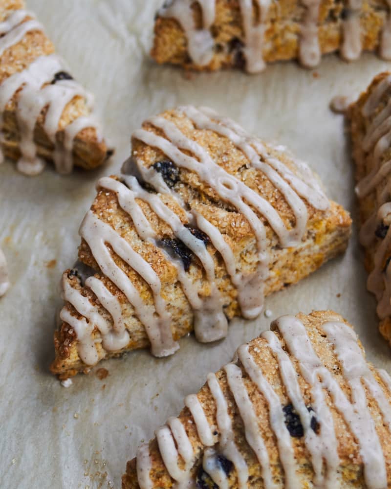 Carrot Cake Scones with Spiced Maple Cream Cheese Glaze