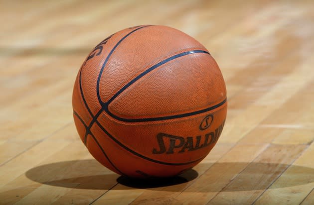 ATLANTA - NOVEMBER 20:  A Spalding ball sits on the court during the game between the Atlanta Hawks and the Houston Rockets at Philips Arena on November 20, 2009 in Atlanta, Georgia.  NOTE TO USER: User expressly acknowledges and agrees that, by downloading and/or using this Photograph, User is consenting to the terms and conditions of the Getty Images License Agreement.  (Photo by Kevin C. Cox/Getty Images)