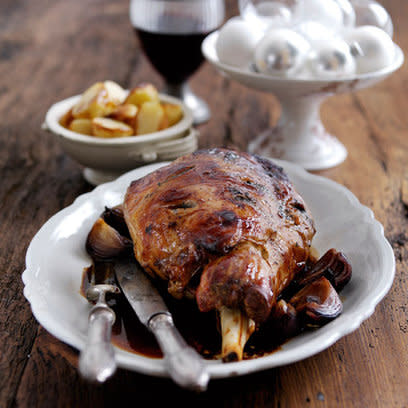 slow roast lamb in sloe gin