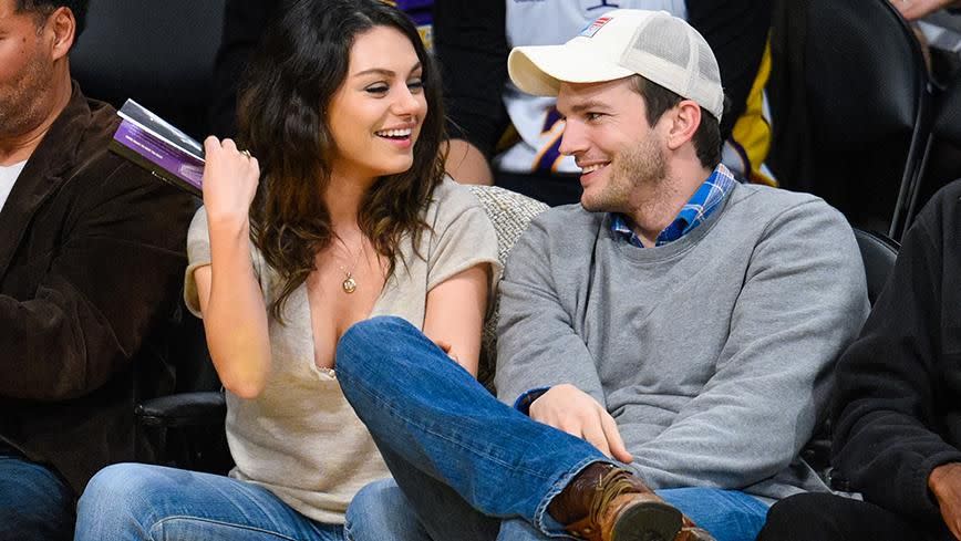 Ashton Kutcher and Mila Kunis. Source: Getty