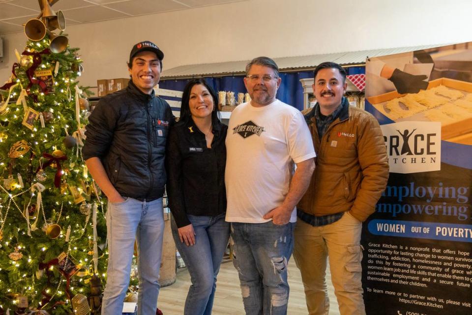 Edward Lee, left, and Juan Guzman, right, of Hello Habanero are organizing a Rosca de Reyes (Kings Bread) celebration that will benefit Grade Kitchen, led by Amanda and Devin Lorraine, center, on Jan. 6, 2024, the Epiphany.