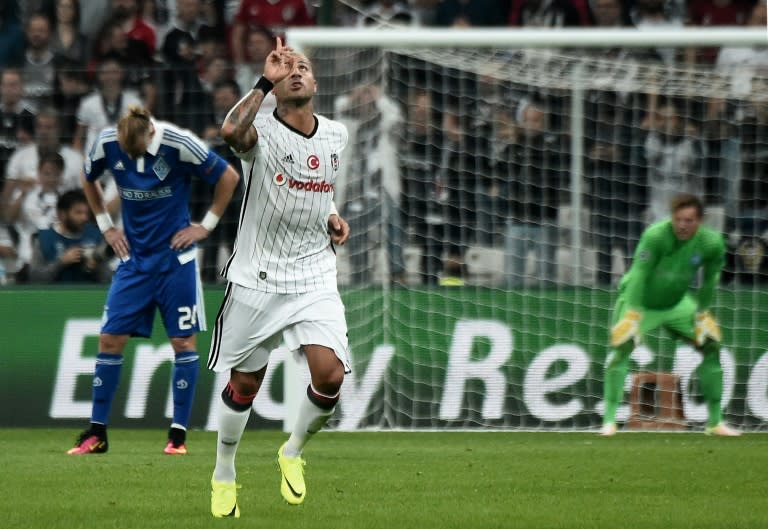 Besiktas's Ricardo Quaresma celebrates after scoring a goal on September 28, 2016