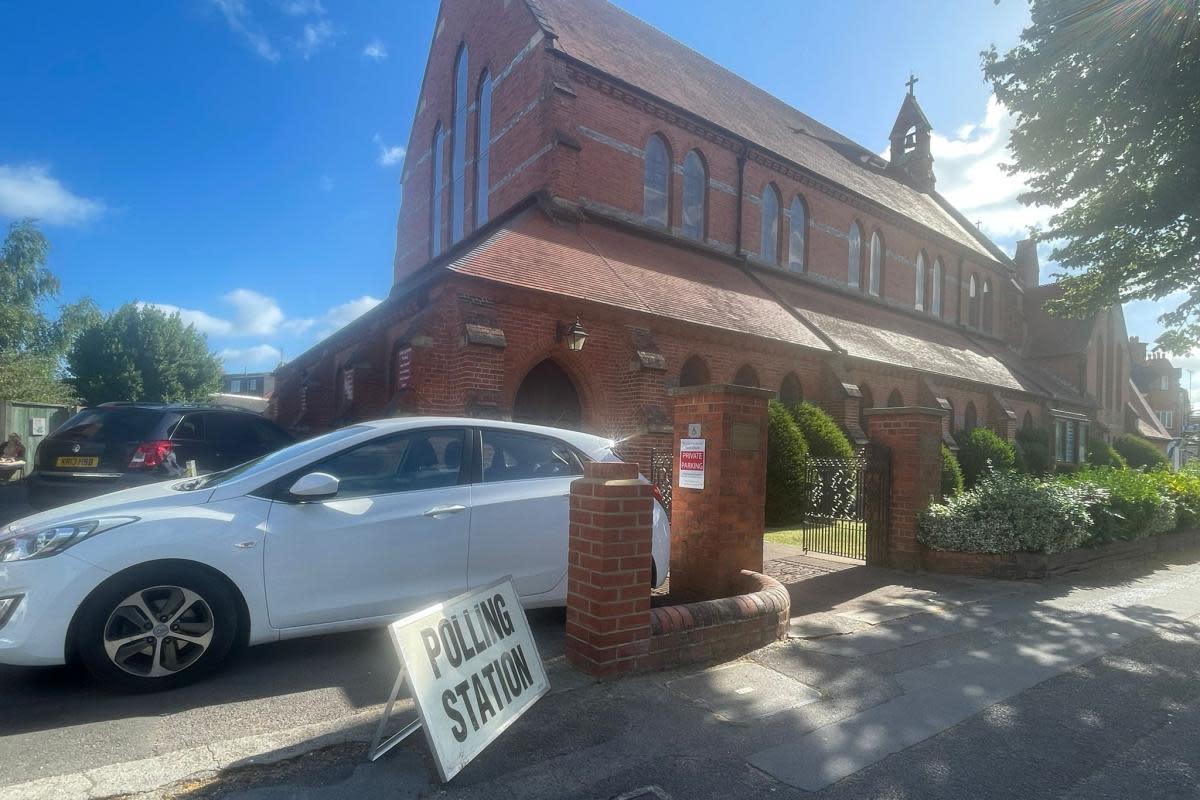 The polling station at St Luke's Church in Erleigh Road, Reading. <i>(Image: James Aldridge, LDRS)</i>