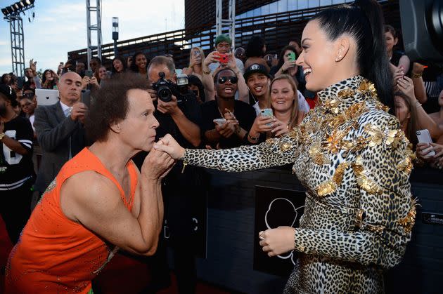 Richard Simmons (left) and Katy Perry at the 2013 MTV Video Music Awards.