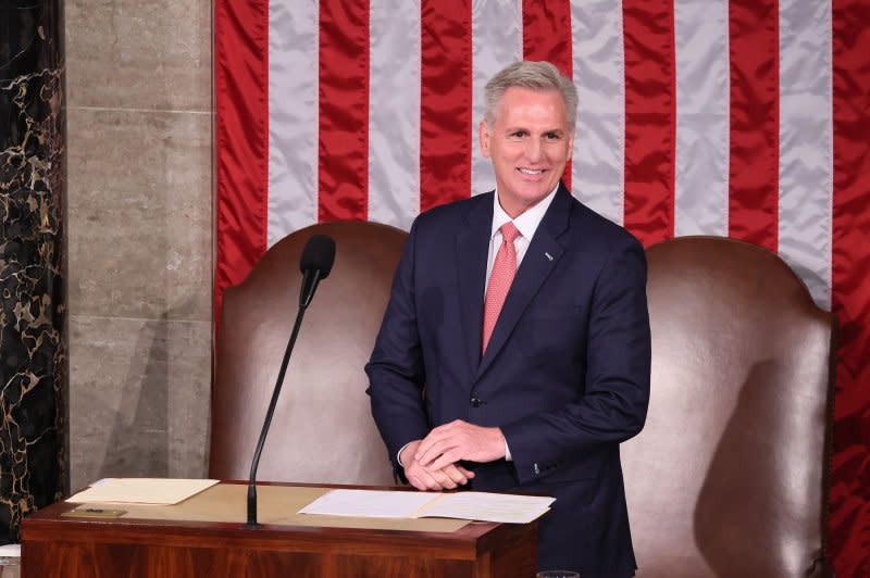 House Speaker Kevin McCarthy, R-Calif., is fighting to save his job. File Photo by Jemal Countess/UPI