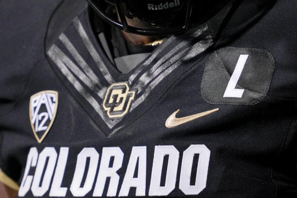 September 16, 2023; Boulder, Colorado, USA; A detailed view of the jersey worn by Colorado Buffaloes quarterback Shedeur Sanders (2) against the Colorado State Rams during the first half at Folsom Field. Mandatory Credit: Andrew Wevers-USA TODAY Sports