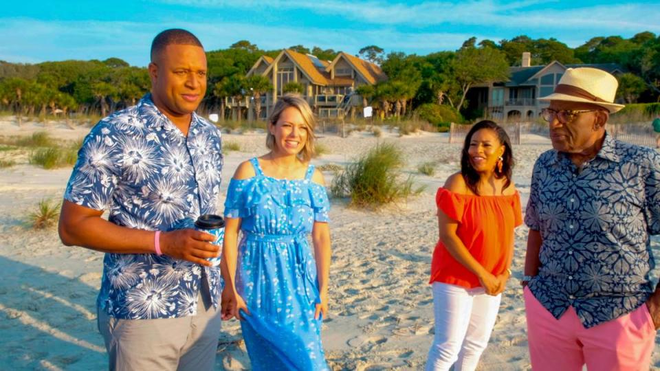 Co-hosts of Today’s 3rd Hour from left Craig Melvin, Dylan Dreyer, Sheinelle Jones and Al Roker for a live taping of the show on May 20, 2022 on Hilton Head Island.