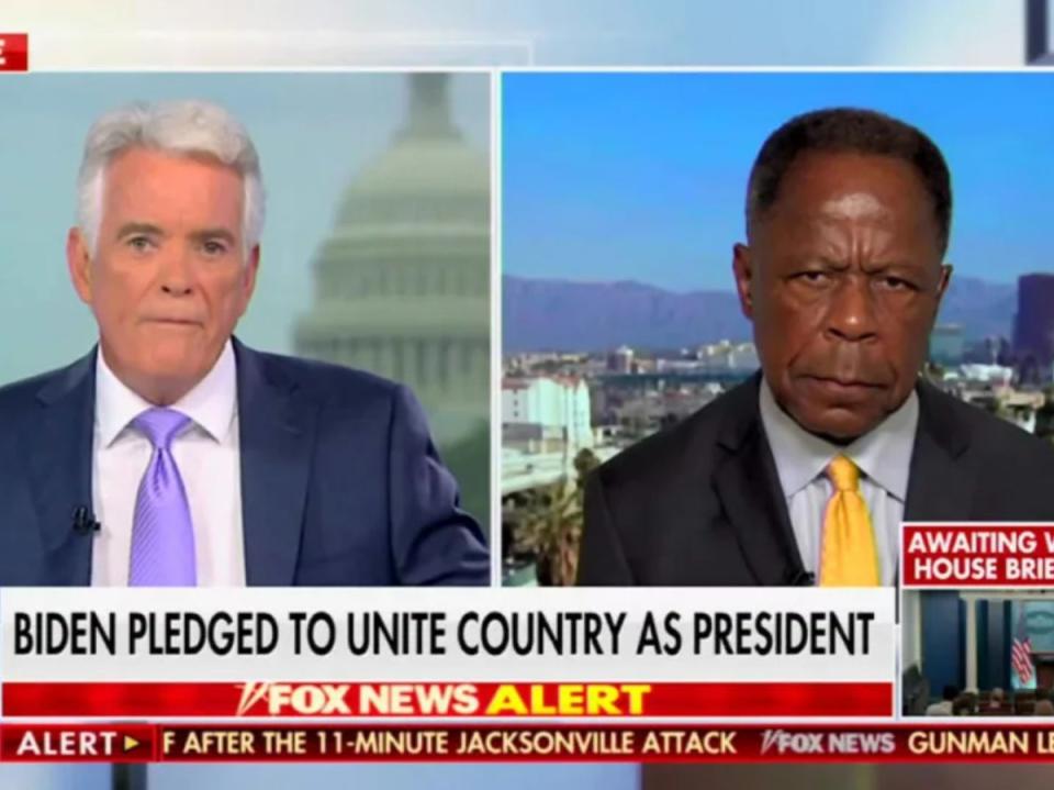 Fox News’ John Roberts, left, and Leo Terrell discuss white supremacist mass shooting in Florida (screengrab/Fox News)