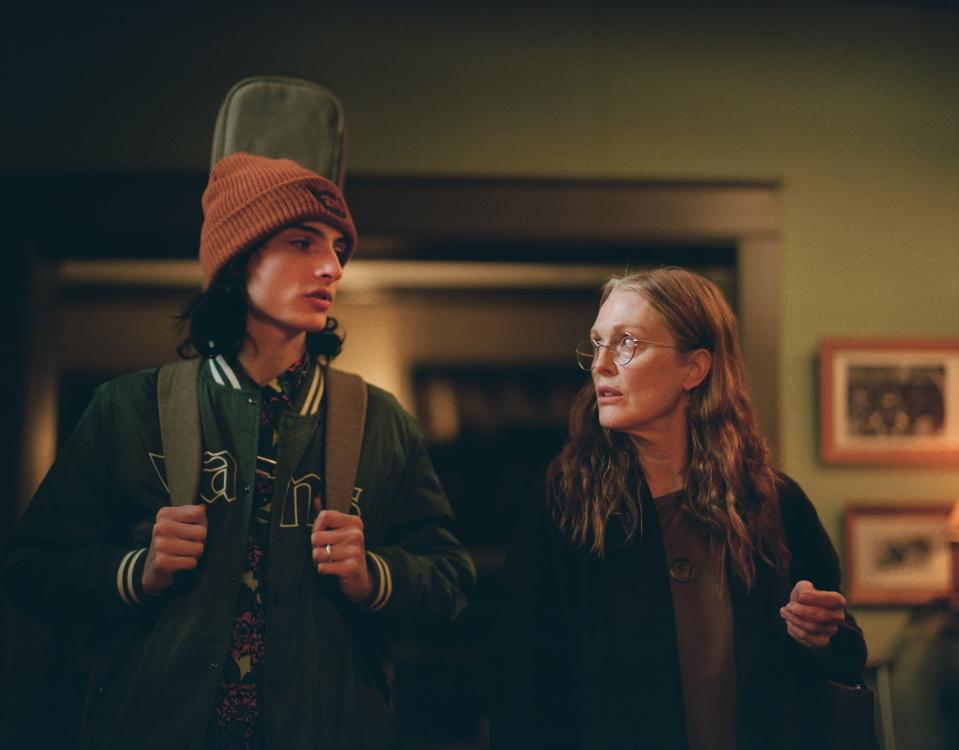 Finn Wolfhard and Julianne Moore in "When You Finish Saving the World," an A24 release written and directed by Jesse Eisenberg.