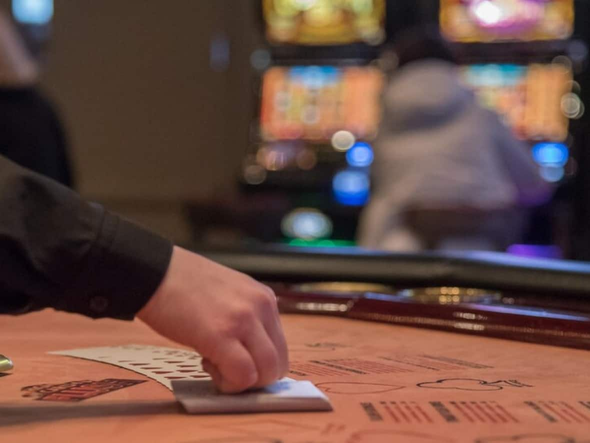 A croupier lays out playing cards at a gaming table at the Casino du Lac-Leamy in Gatineau, Que. Loto-Québec reported 395 suspicious transactions made at its casinos and gaming halls in the 2019-2020 fiscal year — up from 254 in 2015-2016. (Michel Aspirot/Radio-Canada - image credit)