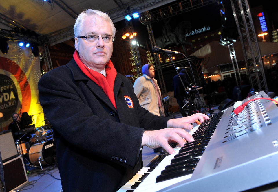 Before turning his hand to politics, Ivo Josipovic had <a href="http://www.newyorker.com/online/blogs/alexross/2010/01/the-composing-president.html" target="_blank">written dozens of classical works</a> and ran Croatia’s flagship music festival.  <br> <br> Josipovic was elected president in 2010 and vowed at the time  not to give up his musical career, announcing that he would spend his spare time composing an opera on John Lennon’s death.  <br> <br> Unfortunately, Josipovic admitted later, the role of president had been too time-consuming to allow him to work on the opera, although he did <a href="http://www.composeralliance.org/news,en,exclusive_interview_with_ivo_josipovic__president_of_croatia,67.html" target="_blank">manage to bring a piano into the presidential office</a>. <br> <br> <em>Ivo Josipovic plays keyboards at a pre-election rally in Zagreb, Dec. 22, 2009. (AP Photo/Pixsell)</em>