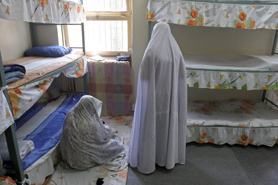 Iranian female prisoners are at their cell in the Evin prison in Tehran, Iran.