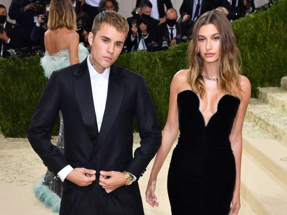 Justin and Hailey Bieber at the 2021 Met Gala.