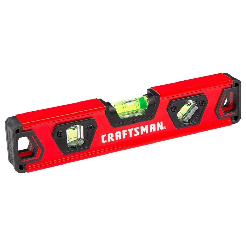 <p><a href="https://www.amazon.com/CRAFTSMAN-Torpedo-Level-9-Inch-CMHT82390/dp/B07RCNHV5S?th=1&tag=syn-yahoo-20&ascsubtag=%5Bartid%7C2139.g.45474092%5Bsrc%7Cyahoo-us" rel="nofollow noopener" target="_blank" data-ylk="slk:Shop Now;elm:context_link;itc:0;sec:content-canvas" class="link ">Shop Now</a></p><p>9-In. Torpedo Level</p><p>amazon.com</p><p>$16.00</p>