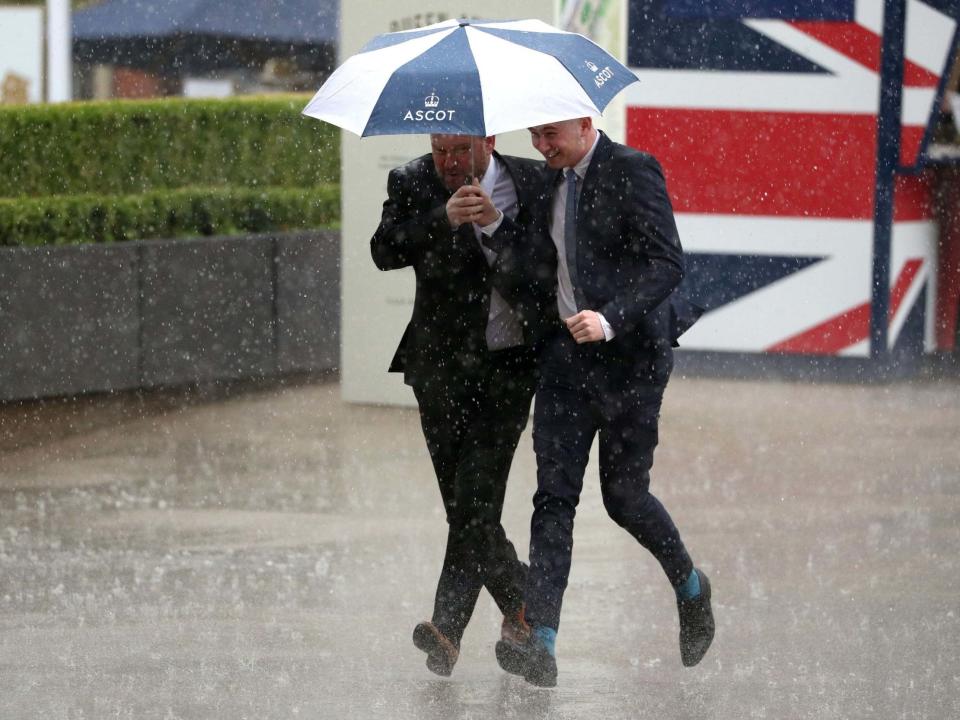 Much of Britain is braced for heavy rain, hail and thunderstorms over the next few days, the Met Office has warned.The weather service issued a “yellow” emergency alert for rain in the south of Wales, where the torrential downpours could disrupt bus and train services on Friday.Forecasters also warned drivers across the UK to take care on the potentially slippery roads, especially across the south – set to see heavy and persistent rain from Thursday night until Saturday.The wet and stormy weather will give way to clear, blue skies next week, however, when temperatures could climb as high as 32C in some parts of the country.“There are signs of some hotter weather on the way,” said Met Office meteorologist Alex Deakin, before warning: “We are going to see some wetter weather through the rest of this week, especially on Friday and Saturday.”He added: “Heavy, thundery downpours will develop on Friday afternoon, with the potential for large hail as an extra hazard on the roads as well. Saturday is a day of heavy showers breaking out across the UK.”Temperatures will fall from highs of 26C on Thursday to 22C on Friday, before climbing again to around 23C on Saturday.On Sunday the unsettled conditions will clear. Despite some showers in the north-west, most of the country expected to enjoy dry and bright weather.> Take care tomorrow WeatherAware > > Heavy rain will make driving conditions tricky > > A weather warning has been issued for parts of south Wales pic.twitter.com/HcYGJ3fDZS> > — Met Office (@metoffice) > > July 18, 2019According to the Met Office, a jet stream coming in across the Atlantic will bring high pressure to southern and eastern parts of the UK early next week, resulting in dry, sunny and warm weather.A return of the hot air plume coming from France and Spain could boost temperatures even further in the south of England. London could see the mercury reach 32C on Tuesday, according to the Met Office.While northern and western parts of Britain could see temperatures hit the high 20s, rain showers are expected to persist in some areas.“There is a likelihood that some parts of the UK could see a hot spell next week,” said Mr Deakin. “[But] there will be a big contrast between the south east, where it could be hot, and the north west, where it will be cooler and potentially wetter.”