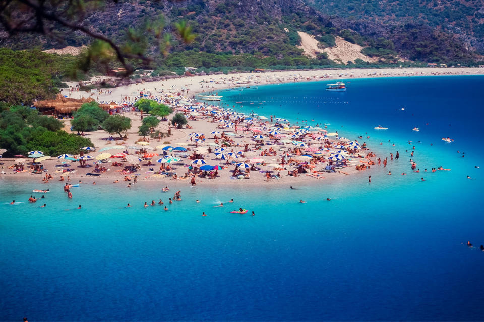 Sunbathers at Ölüdeniz, Turkey.