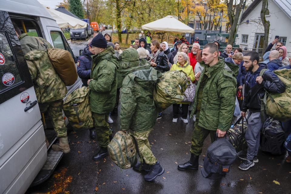 Russian military troops conscripts